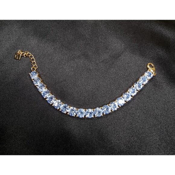 Park Lane Gold-Tone Bracelet W/ Blue Crystal Stones Adjustable Clasp New In Box - Picture 4 of 7